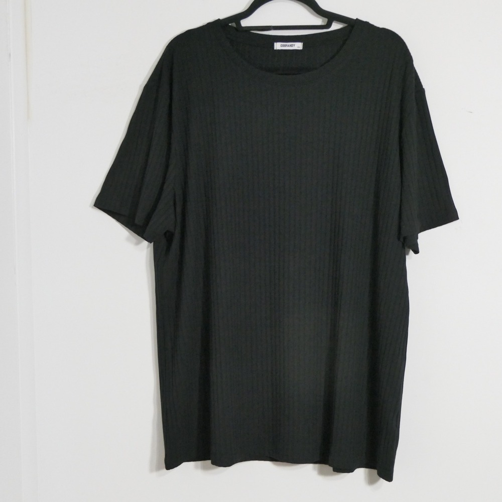 COOFANDY Mens Pullover 2XL Black Ribbed Knit Modern Minimalist Base Blokecore